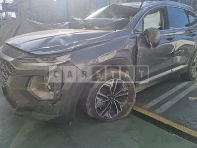 Photo 1 of 48: 2019 Hyundai Santa Fe, VIN KMHS381ABLU247383 — Korean insurance auction