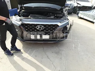 Photo 1 of 17: 2019 Hyundai Santa Fe, VIN KMHS381BBLU194994 — Korean insurance auction