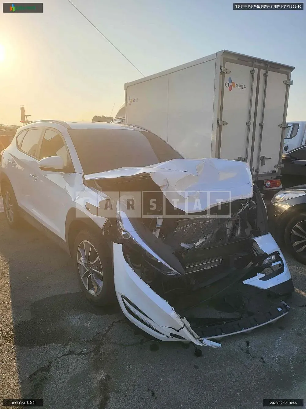 Photo 2 of 10: 2018 Hyundai Tucson, VIN KMHJ5812GJU796672 — Korean insurance auction