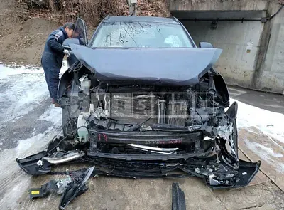 Photo 1 of 12: 2015 Hyundai Santa Fe, VIN KMHSW81XBFU492203 — Korean insurance auction