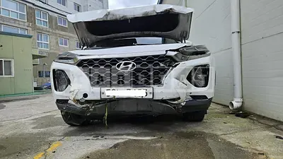 Photo 1 of 15: 2018 Hyundai Santa Fe, VIN KMHS381CDKU032186 — Korean insurance auction