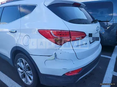 Photo 1 of 16: 2015 Hyundai Santa Fe, VIN KMHSW81UBFU458847 — Korean insurance auction