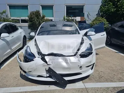 Photo 1 of 21: 2021 Tesla Model 3 Long Range, VIN 5YJ3E1EB7MF946148 — Korean insurance auction