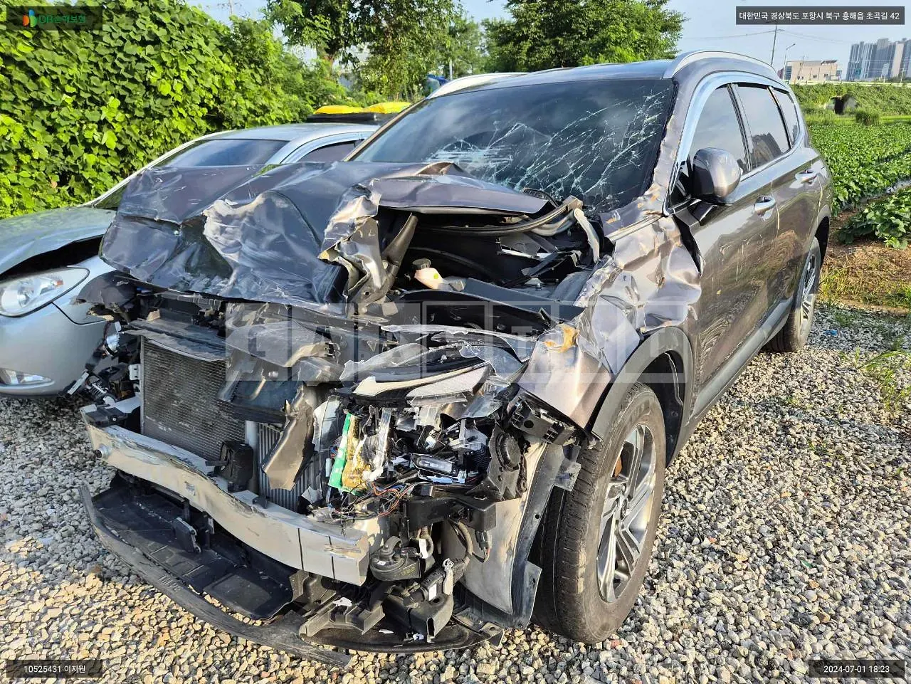 Photo 2 of 8: 2020 Hyundai Santa Fe, VIN KMHS381HGMU330317 — Korean insurance auction