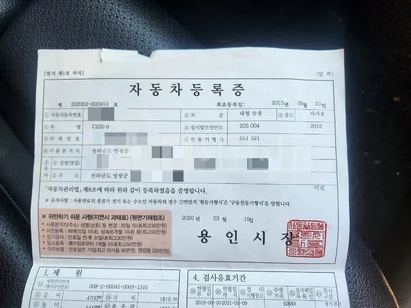 Photo 2 of 19: 2015 Mercedes-Benz C220 d — Korean insurance auction