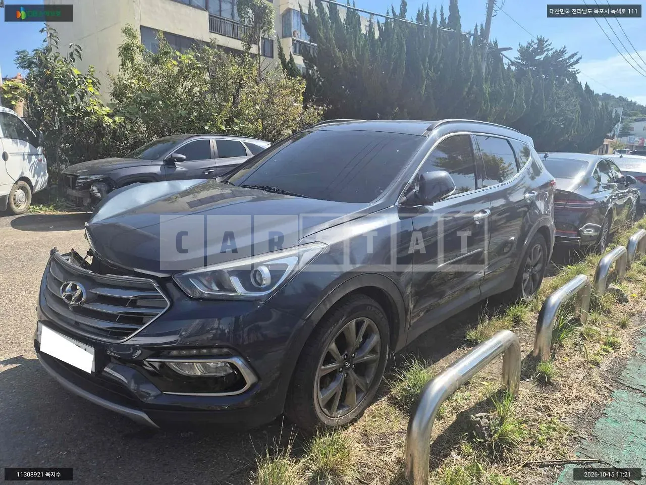 Photo 2 of 7: 2015 Hyundai Santa Fe, VIN KMHSW81XDGU535339 — Korean insurance auction