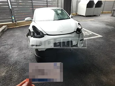 Photo 1 of 7: 2022 Tesla Model 3 Long Range, VIN 5YJ3E1EB6NF312881 — Korean insurance auction