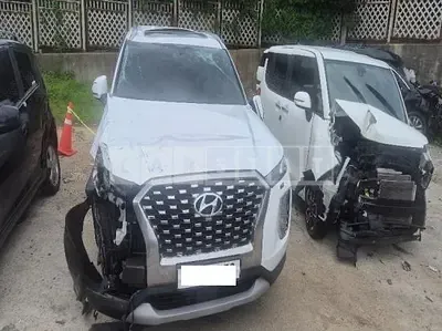 Photo 1 of 39: 2019 Hyundai Palisade, VIN KMHR381ADKU006958 — Korean insurance auction