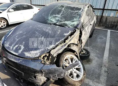 Photo 1 of 10: 2021 Tesla Model Y LongRange, VIN 5YJYGDEE6MF174110 — Korean insurance auction