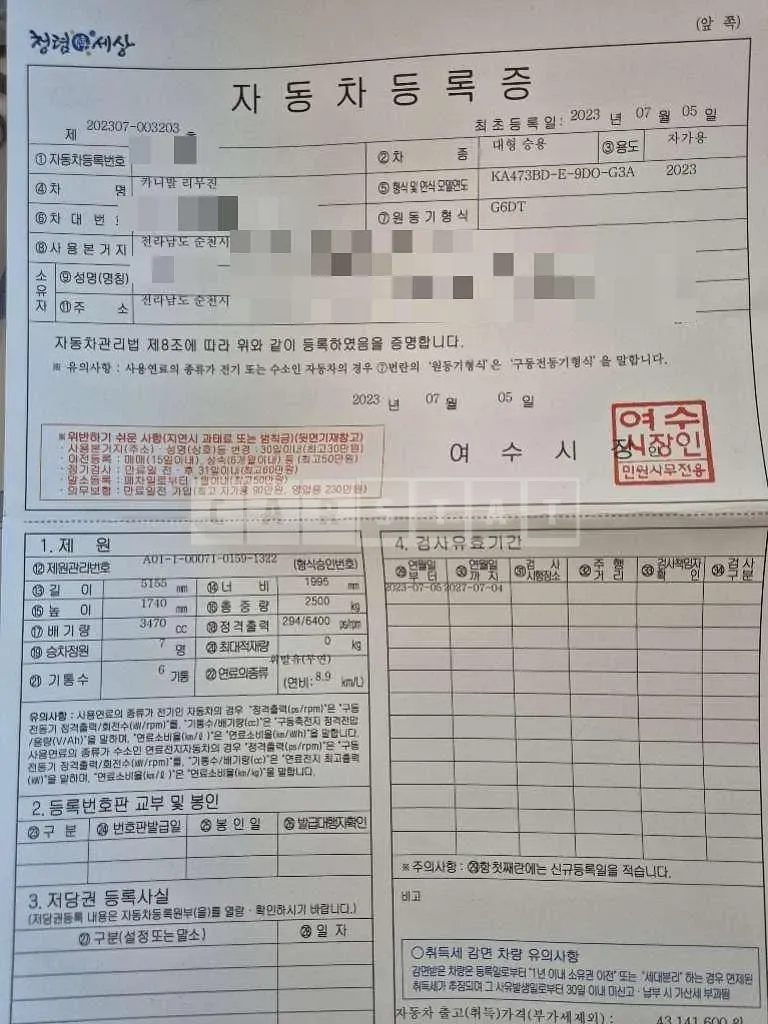 Photo 2 of 15: 2023 Kia Carnivals — Korean insurance auction