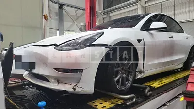 Photo 1 of 20: 2021 Tesla Model 3 Long Range, VIN 5YJ3E1EB6MF952085 — Korean insurance auction