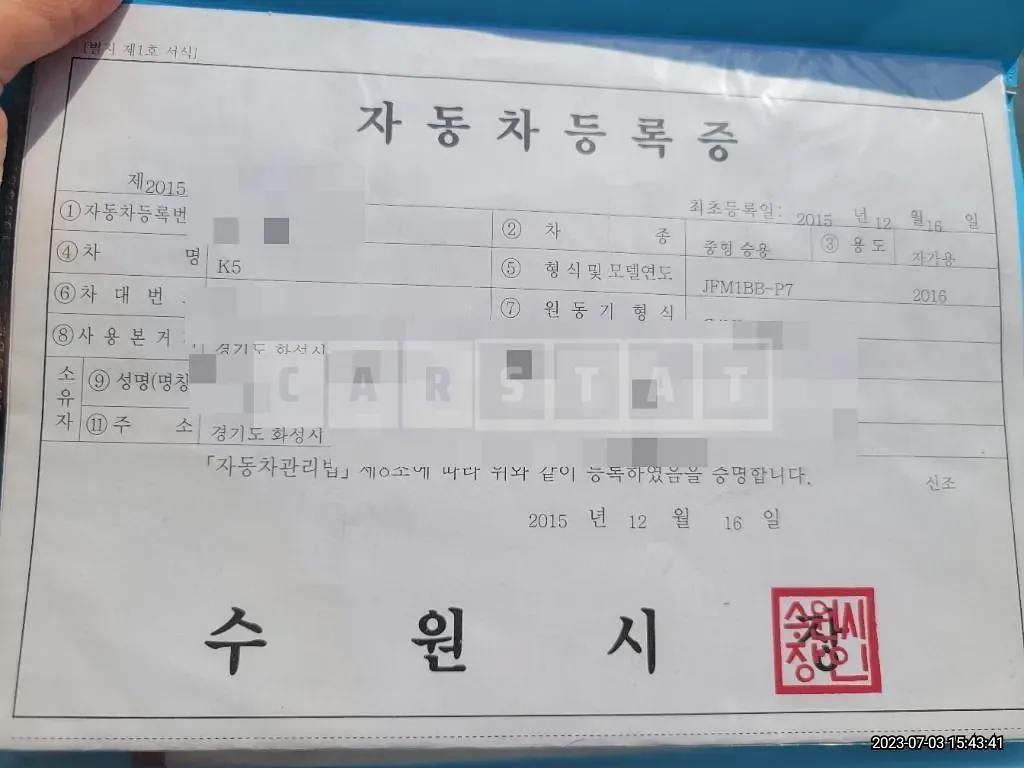 Photo 2 of 42: 2015 Kia K5 2.0, VIN KNAGM419BFA631321 — Korean insurance auction