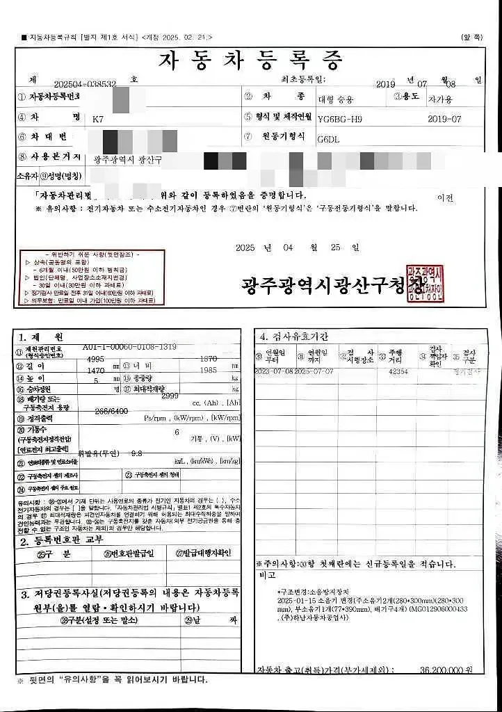 Photo 2 of 15: 2019 Kia K7 — Korean insurance auction