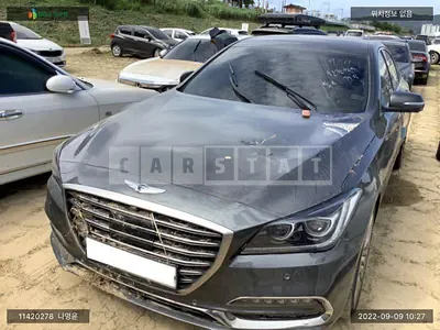 Photo 1 of 9: 2018 Genesis G80, VIN KMHGM41DDKU306521 — Korean insurance auction