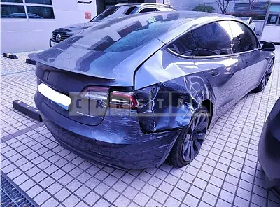 Photo 1 of 27: 2021 Tesla Model 3 Long Range, VIN 5YJ3E1EB4MF890220 — Korean insurance auction