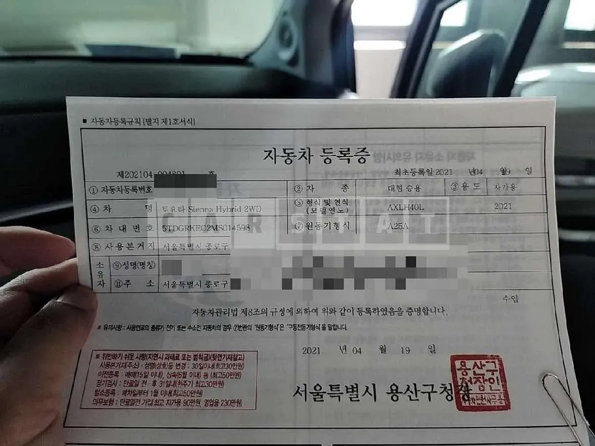 Photo 2 of 82: 2021 Toyota Sienna Hybrid 2WD, VIN 5TDGRKEC2MS014598 — Korean insurance auction