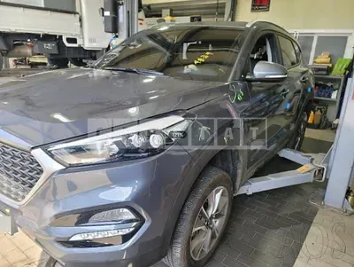 Photo 1 of 7: 2018 Hyundai Tucson, VIN KMHJ3815GJU671401 — Korean insurance auction