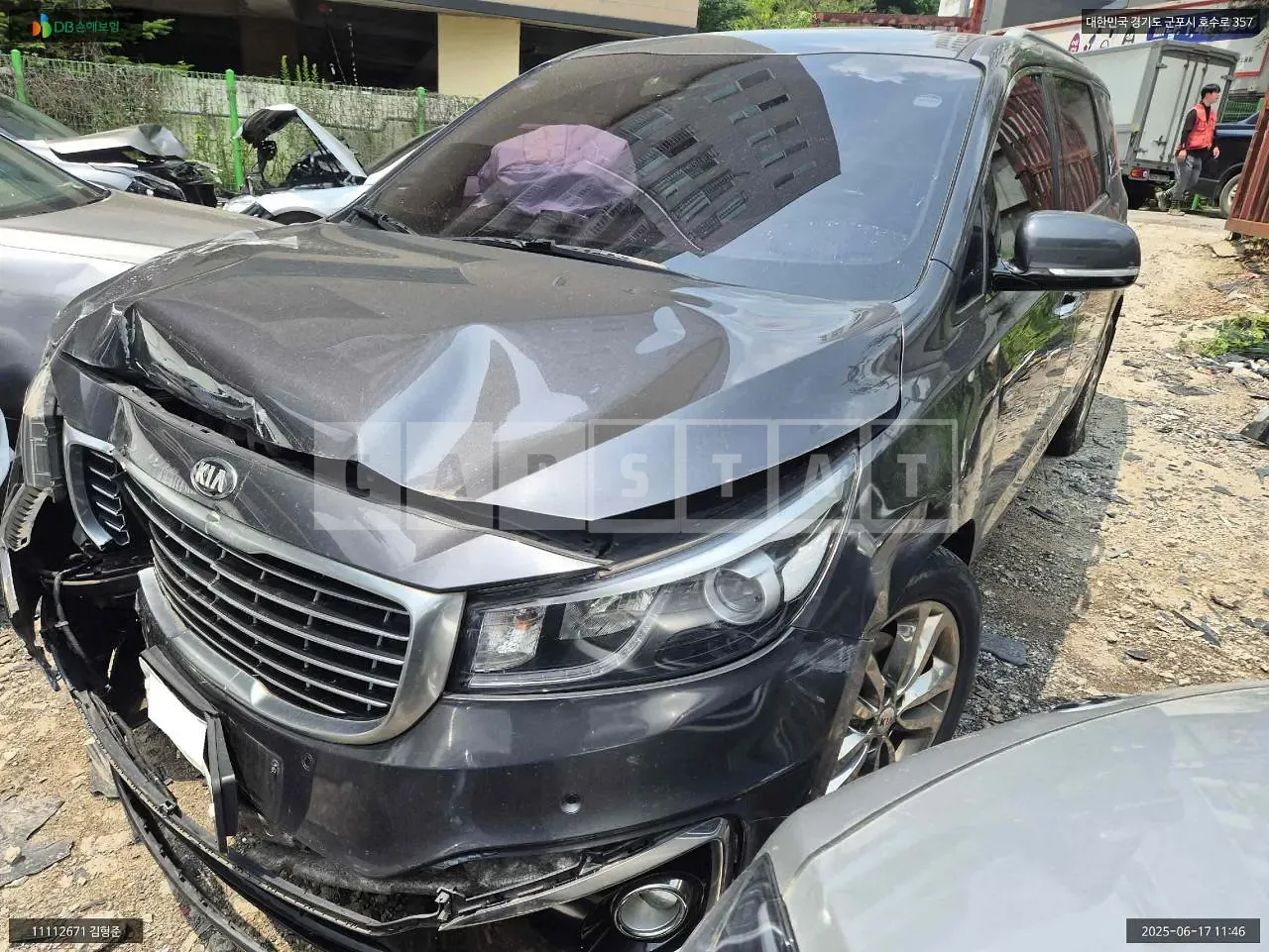 Photo 2 of 7: 2015 Kia Carnival, VIN KNAMC81ABGS094127 — Korean insurance auction