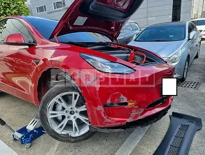 Photo 1 of 47: 2023 Tesla Model Y LongRange, VIN 7SAYGDEE2PF641806 — Korean insurance auction