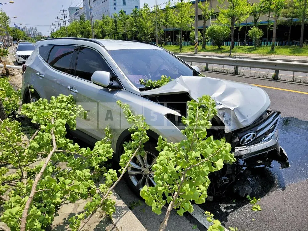 Photo 2 of 10: 2016 Hyundai Santa Fe, VIN KMHSW81UBGU664885 — Korean insurance auction