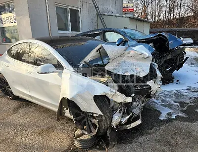 Photo 1 of 5: 2020 Tesla Model 3 Long Range, VIN 5YJ3E1EB4LF724830 — Korean insurance auction