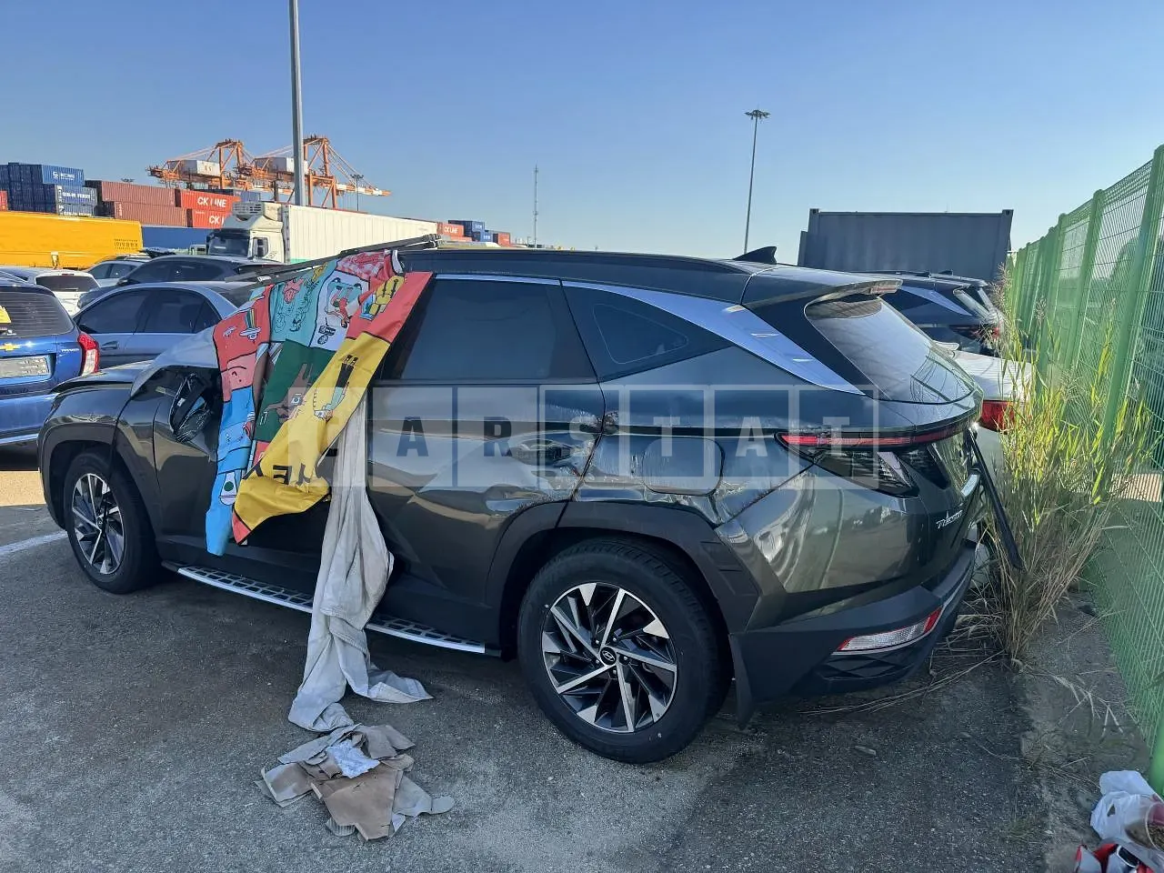 Photo 2 of 17: 2021 Hyundai Tucson, VIN KMHJB81BGMU075419 — Korean insurance auction