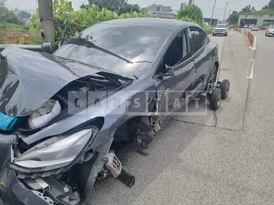 Photo 1 of 11: 2021 Tesla Model 3 Long Range, VIN 5YJ3E1EB7MF947235 — Korean insurance auction