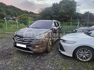 Photo 1 of 13: 2015 Hyundai Santa Fe, VIN KMHSW81UBGU590847 — Korean insurance auction
