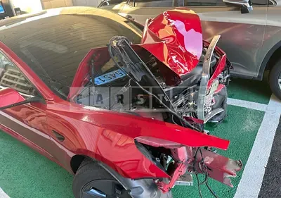 Photo 1 of 3: 2021 Tesla Model 3 Long Range, VIN 5YJ3E1EB4MF010519 — Korean insurance auction