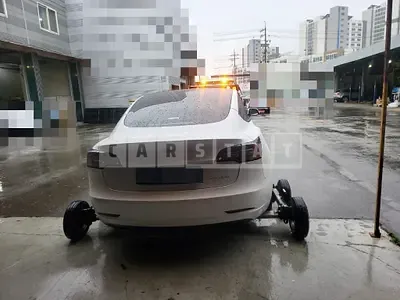 Photo 1 of 28: 2022 Tesla Model 3 Long Range, VIN 5YJ3E1EBXNF229115 — Korean insurance auction