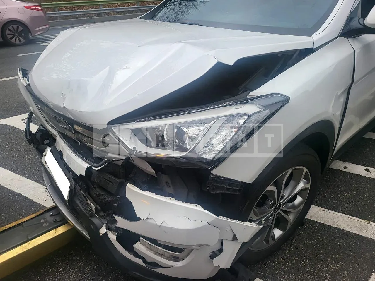 Photo 2 of 23: 2015 Hyundai Santa Fe, VIN KMHSW81UBFU434029 — Korean insurance auction