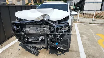 Photo 1 of 6: 2023 Hyundai Kona Hybrid, VIN KMHHC811GPU029831 — Korean insurance auction