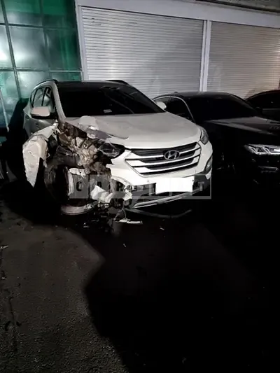 Photo 1 of 29: 2015 Hyundai Santa Fe, VIN KMHSW81UBFU317699 — Korean insurance auction