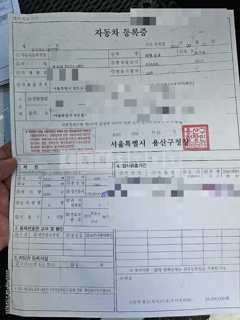 Photo 2 of 14: 2015 Toyota RAV4 4WD — Korean insurance auction