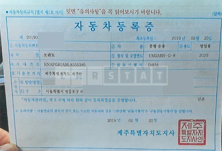 Photo 2 of 8: 2019 Kia Sorento 2.0, VIN KNAPG81ABLA555385 — Korean insurance auction