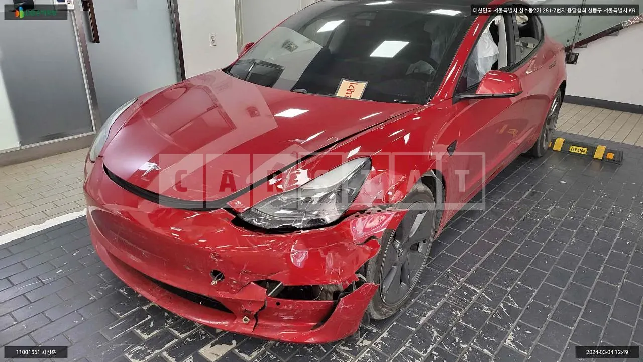 Photo 2 of 11: 2021 Tesla Model 3 Long Range, VIN 5YJ3E1EB7MF890390 — Korean insurance auction