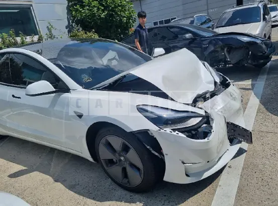 Photo 2 of 21: 2021 Tesla Model 3 Long Range, VIN 5YJ3E1EB7MF946148 — Korean insurance auction