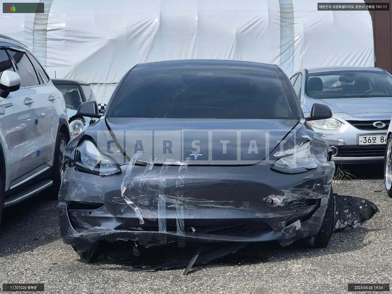 Photo 2 of 15: 2021 Tesla Model 3 Long Range, VIN 5YJ3E1EB4MF076326 — Korean insurance auction