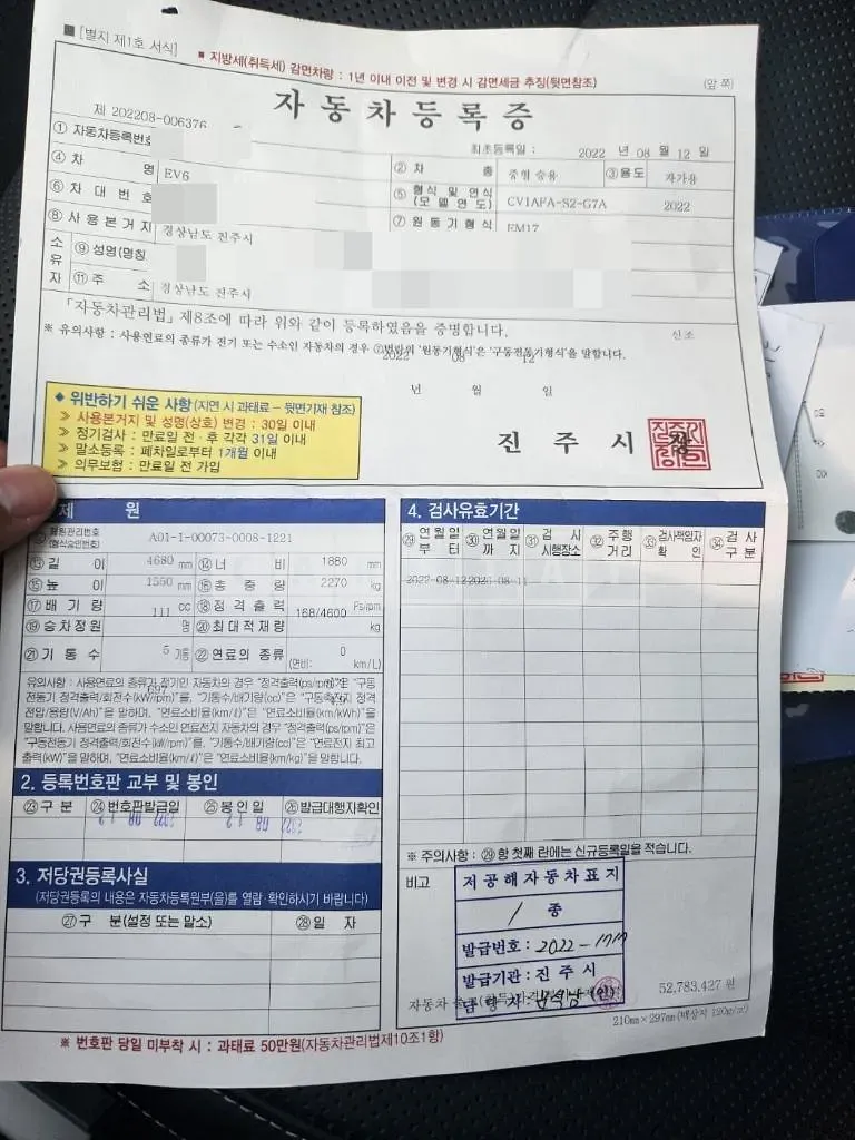 Photo 2 of 6: 2022 Kia EV6 Long Range Earth 2WD, VIN KNAC381AFNA082009 — Korean insurance auction