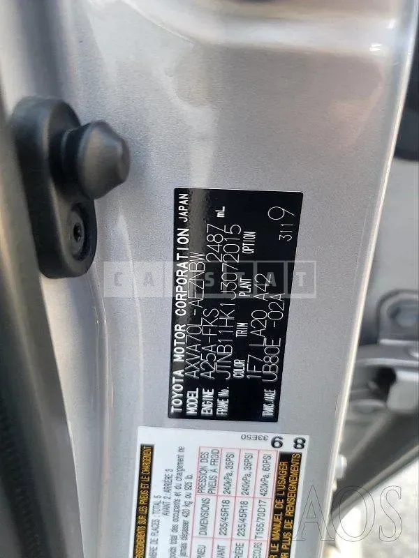 Photo 2 of 10: 2018 Toyota Camry, VIN JTNB11HK1J3072015 — Korean insurance auction