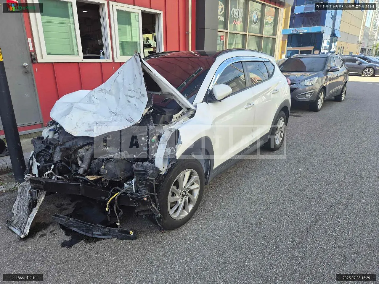 Photo 2 of 9: 2015 Hyundai Tucson, VIN KMHJ381ABGU047569 — Korean insurance auction