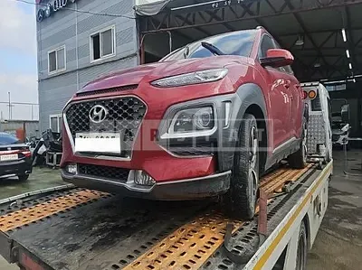 Photo 1 of 15: 2018 Hyundai Kona, VIN KMHK7815GJU220611 — Korean insurance auction