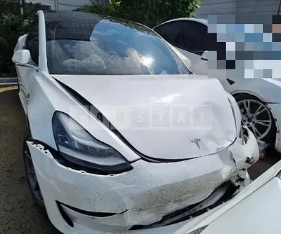 Photo 1 of 5: 2020 Tesla Model 3 Long Range, VIN 5YJ3E1EB9LF733510 — Korean insurance auction