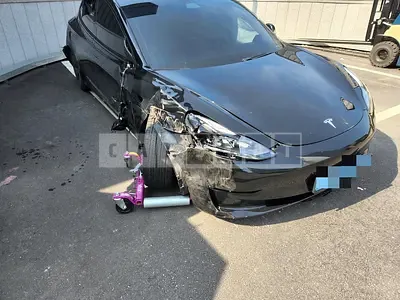 Photo 1 of 5: 2021 Tesla Model 3 Long Range, VIN 5YJ3E1EB1MF010333 — Korean insurance auction