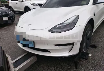 Photo 1 of 13: 2021 Tesla Model 3 Long Range, VIN 5YJ3E1EBXMF011335 — Korean insurance auction