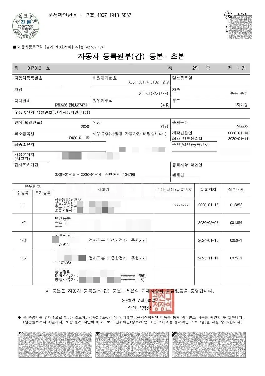 Photo 2 of 8: 2020 Hyundai Santa Fe 2.0 4WD — Korean insurance auction