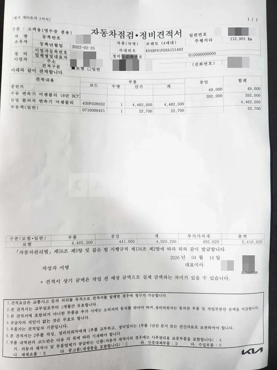 Photo 2 of 10: 2022 Kia Sorento — Korean insurance auction