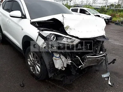 Photo 1 of 8: 2018 Hyundai Tucson, VIN KMHJ2815GJU660591 — Korean insurance auction