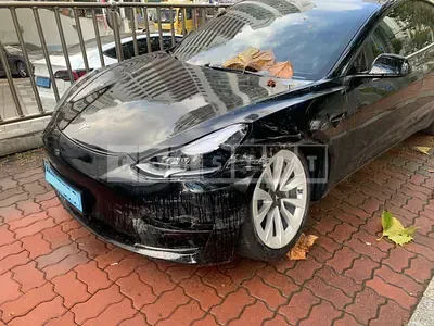 Photo 1 of 9: 2022 Tesla Model 3, VIN 5YJ3E1EA7NF313738 — Korean insurance auction