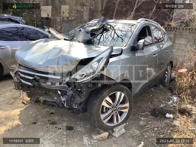 Photo 1 of 14: 2015 Hyundai Tucson, VIN KMHJT81VBFU094189 — Korean insurance auction